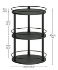 Three Tier Lazy Susan Organizer With 360 Degree Rotation Ball Bearing Turntable Spice Rack for kitchen in black