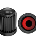 30 Pack Universal Tire Valve Caps With O Ring For Cars SUVs Trucks Motorcycles Bicycles And More Airtight Seal Heavy Duty Black Close-Up