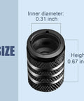 Five Pack Tire Valve Stem Cap Covers With Metal Shell And Plastic Liner Anti Corrosion Leak Proof American Flag Design dimensions