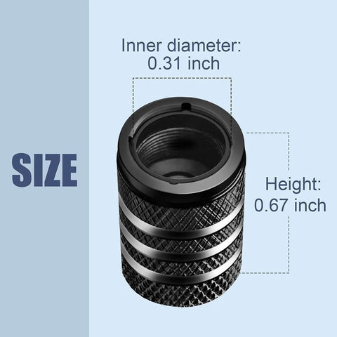 Five Pack Tire Valve Stem Cap Covers With Metal Shell And Plastic Liner Anti Corrosion Leak Proof American Flag Design dimensions