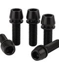 5 Pcs Titanium Alloy M6 x 20mm Allen Hex Bolts with Washers –Black Color Screws for Bicycle V-Brake Hub, Lightweight and Durable (Black)