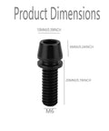Diagram showing dimensions of ✝️ 5 Pcs Titanium Alloy M6 x 20mm Allen Hex Bolts with Washers –Black Color Screws for Bicycle V-Brake Hub