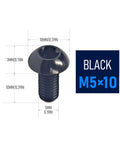 Set Of Twelve Titanium M5x10mm Rotor Bolts For MTB Mountain Bike Disc Brake Rotors Featuring Torx T25 Head Grade 5 Titanium 6Al-4V Black Finish
