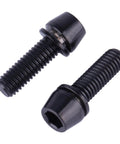✝️ UHDFBDHF 6PCS Titanium Screw Internal Hex M5x16mm 18mm 20mm Tapered Head Bolt with Washer for Bicycle Stem (Black, M5x16mm)