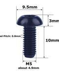VAMUOEFL M5 x 10mm Titanium Bolts Torx T25 Head for Bike Bicycle Disc Brake Rotor Screw dimensions in black