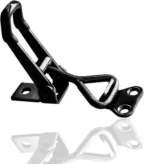 Black metal toggle clamp latch from Six Pack Toggle Clamp Latch Set 220 Lbs Capacity Adjustable Quick Release Hasp Clamps for cabinets