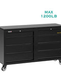 Black tool chest with 4 Inch Heavy Duty Swivel Caster Wheels Set of 4 No Brake with 1200 Lbs Load Capacity
