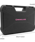 Black carrying case for Pink 69 Piece Tool Kit For Women Portable Hand Tools Set For Home Repairs DIY Projects Office And Dorm.
