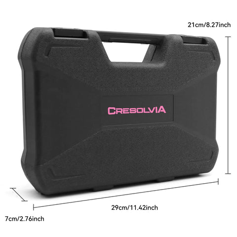 Black carrying case for Pink 69 Piece Tool Kit For Women Portable Hand Tools Set For Home Repairs DIY Projects Office And Dorm.