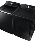 Smart Laundry Bundle With 4.7 Cu Ft Top Load Washer And 7.4 Cu Ft Electric Dryer WaterJet System Sensor Drying Prevents Overdrying Low Vibration Quiet Wash Includes Power Cords Hoses Vent Duct And 1 Year CPS Protection Black visible in a side view
