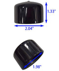 Set Of Four 1.98 Inch Wheel Bearing Protectors Rubber Caps Dust Covers For Trailer Wheel Hubs Replacement Black Rubber, dimensions labeled