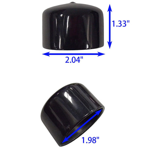 Set Of Four 1.98 Inch Wheel Bearing Protectors Rubber Caps Dust Covers For Trailer Wheel Hubs Replacement Black Rubber, dimensions labeled