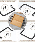Black Side Mounted Tray Handle Set With Two Metal Pulls And Four Screws for DIY projects, shown with serving tray and installation view