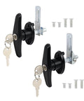 Left And Right Truck Cap Locking T-Handle Set With Keyed Alike Universal Key System Black Camper Shell Locks with keys and screws