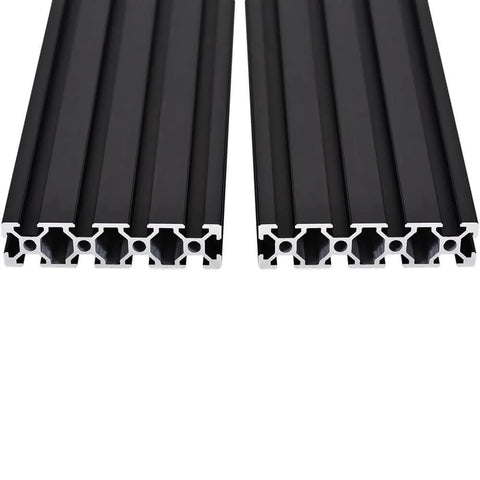 2 Pack 20 Series T Slot 2080 Aluminum Extrusion Profile 600mm 23.6 Inch European Standard Anodized Black for 3D Printer Parts