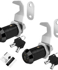 Keep tools safe with a keyed-alike toolbox lock pair featuring hook cam and tubular cam mechanisms, durable black finish, fits 1 1/8 inch latching distance, includes two locks with matching keys for simple shared security.