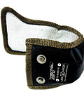 Black Turbo Blanket For HE351CW HY35W Turbochargers with stainless steel caps and durable insulation, inner white lining visible