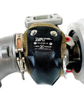 Black Turbo Blanket For HE351CW HY35W Turbochargers Shields Direct Heat Up To 2500 Degrees Fahrenheit installed close-up.