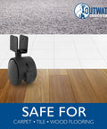 2 Inch Wheel Diameter Hooded Twin Wheel Caster With Brake And U Clip Stem For Heavy Duty Furniture on wood floor