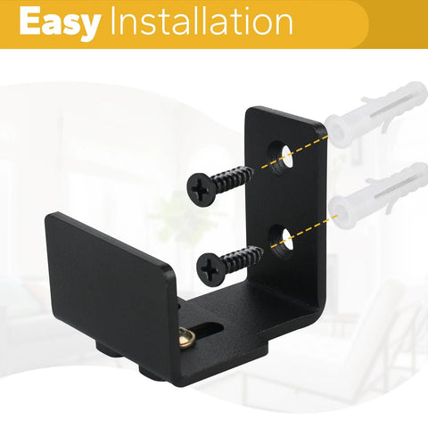 Sliding Barn Door Floor Guide Black Adjustable U Shape Flush Bottom Design Wall Mounted For Doors And Cabinets Suitable For Bypass And Sliding Devices Easy Install Durable Steel Construction