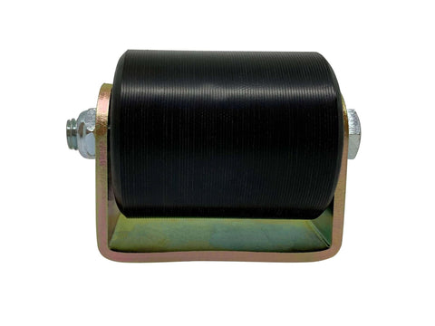 Slide Gate Guide Roller 3" Black Hard Nylon UHMW Rollers with C Bracket Rear Post Welded Assembly Heavy Duty - Eagle Rollers EG103