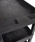 Heavy Duty Plastic Utility Cart For Warehouses And Workshops With Three Shelves 32 By 18 Rolling Tub Cart 300 Lb Capacity