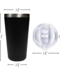 Double Wall Vacuum Insulated Travel Tumbler 20 Oz Keeps Drinks Hot Or Cold For Hours With Easy Grip Stainless Steel Cup and Lid