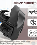4 Pack Foot And Wheel Vacuum Caster Replacement Kit 12388 12293 showing black heavy-duty wheel and foot caster