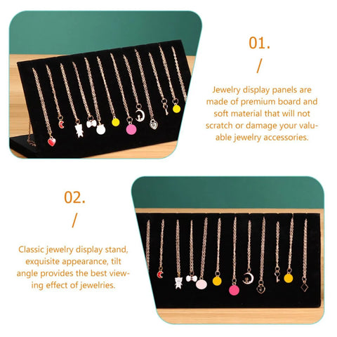 Velvet Jewelry Display Stand With Soft Surface And Tilted Angle For Earrings Bracelets And Anklets Countertop Necklace Holder