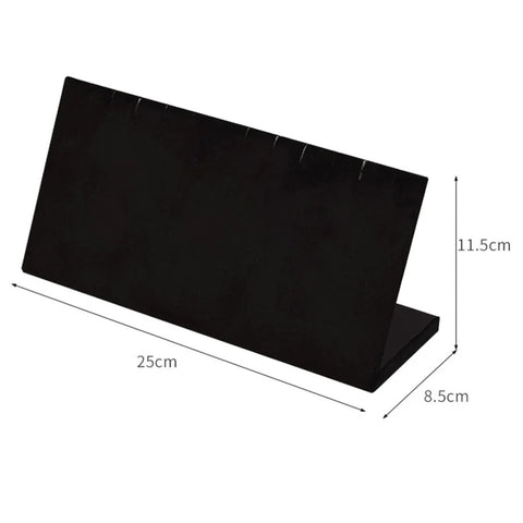 Velvet Jewelry Display Stand With Soft Surface And Tilted Angle, Black, Dimensions 25cm x 11.5cm x 8.5cm