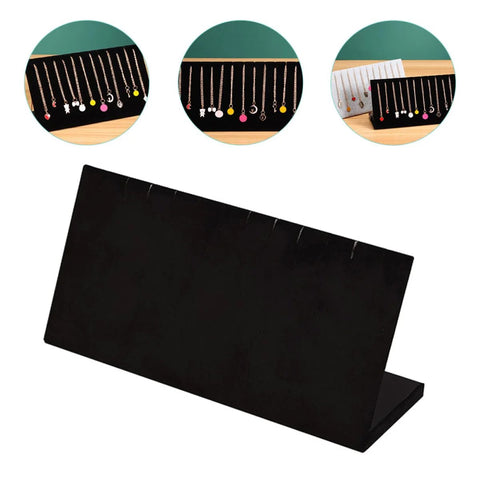 Velvet Jewelry Display Stand With Soft Surface And Tilted Angle For Earrings Bracelets And Anklets in Black for store use