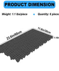 Six Pack Black Plastic Pallets With Ventilation Grid, 11.8 By 23.6 By 1.18 Inches, Lightweight And Moisture Proof HDPE Pallets