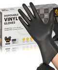 Black Vinyl Disposable Gloves Medium Size Latex Free And Powder Free Food Grade Gloves For Cleaning Cooking And Food Preparation Non Toxic And Allergy Safe 100 Count Ideal For Food Service And Home Kitchens Comfortable Fit For Sensitive Skin