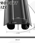 4 Pack Bottom Door Seal Exterior Plastic PVC 1 3/4" x 36" for Vinyl Concealed Kerf/Channel Fit Under Door Seal Strip for Weather Stripping Draft Stopper(Black)
