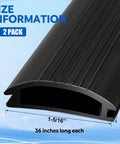 Close-up of black 2 Pcs 36 Inch Vinyl Replacement Insert for Adjustable Height Aluminum Thresholds with Seals 1-5/16 x 3/8