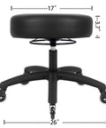 Side view of Round 17 Inch Vinyl Table Height Stool With 360 Degree Swivel Heavy Duty Lab Medical Garage Home Spa Chair