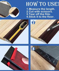 Vinyl Floor Transition Strip Door Threshold Self Adhesive 36 inch installation guide with steps for applying the strip