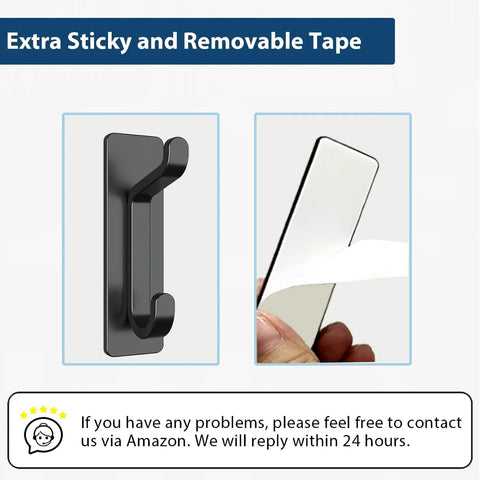 Adhesive Wall Hook 4 Pack Heavy Duty Holds Up To 13 Pounds With Double Hook Design Peel And Stick Mount No Drilling For Coats Towels