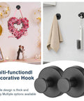 Golden Suction Cup Hooks For Glass And Tile Surfaces No Drill Wreath Hanger For Front Door And Shower Organizer Set 2 Pack in use
