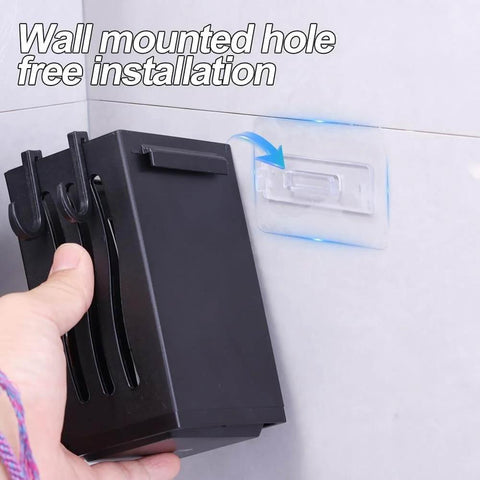 Installing Multifunctional Kitchen Utensil Rack Draining Chopstick Holder Wall-Mounted Freestanding Cutlery Storage Box on wall
