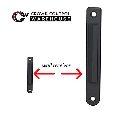 Wall receiver component for WMB-230 Fixed Wall Mount Retractable Belt Barrier With 30 Foot Belt In Yellow Caution Do Not Enter ABS Case
