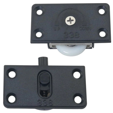 Black Wardrobe Sliding Door Wheel Kit With Screws Silent Nylon Rollers for Quiet Closet Track Hardware