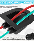 Waterproof ABS Dual Cable Entry Gland Box for Solar Panels Double Cable Protection Shell for RVs Boats Roofs Black