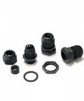 PG13.5 Waterproof Cable Gland Connector Black Adjustable IP68 M20 Plastic Cable Gland With Locknut And Rubber Ring For 6 And 12mm Wire