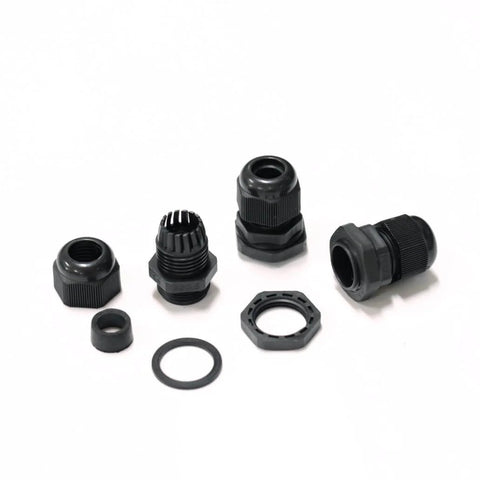 PG13.5 Waterproof Cable Gland Connector Black Adjustable IP68 M20 Plastic Cable Gland With Locknut And Rubber Ring For 6 And 12mm Wire