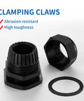 Clamping claws from Waterproof Cable Gland Kit 50 Pcs Adjustable 3 To 16mm With Gaskets In PP Box Includes PG7 PG9 PG11 PG13.5 PG16 PG19 Plastic