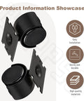 Front view of 40 Mm Wheel And Plate Assembly For Vacuum D4 D4C SE E E2 Series Dollie Cart Castor Wheels with black durable construction.