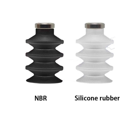 Heavy Duty Mechanical Arm Vacuum Suction Cup Set For Robotic Grippers Three Layer Multi Layer Sucker Kit, black NBR and white silicone rubber cups