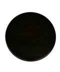 Top view of a Large 28-Inch Wooden Lazy Susan Turntable For Dining Table Centerpiece with black finish and smooth surface.