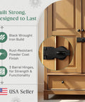 Black Wrought Iron Hasp Door Latch Heavy Duty Security Hasp For Doors And Gates 4 Inch Padlock Latch Powder Coated Weather Resistant